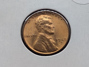 1948-S GEM BU and RED Lincoln Wheat Cent