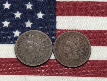 1883 & 1885 Indian Head Cents