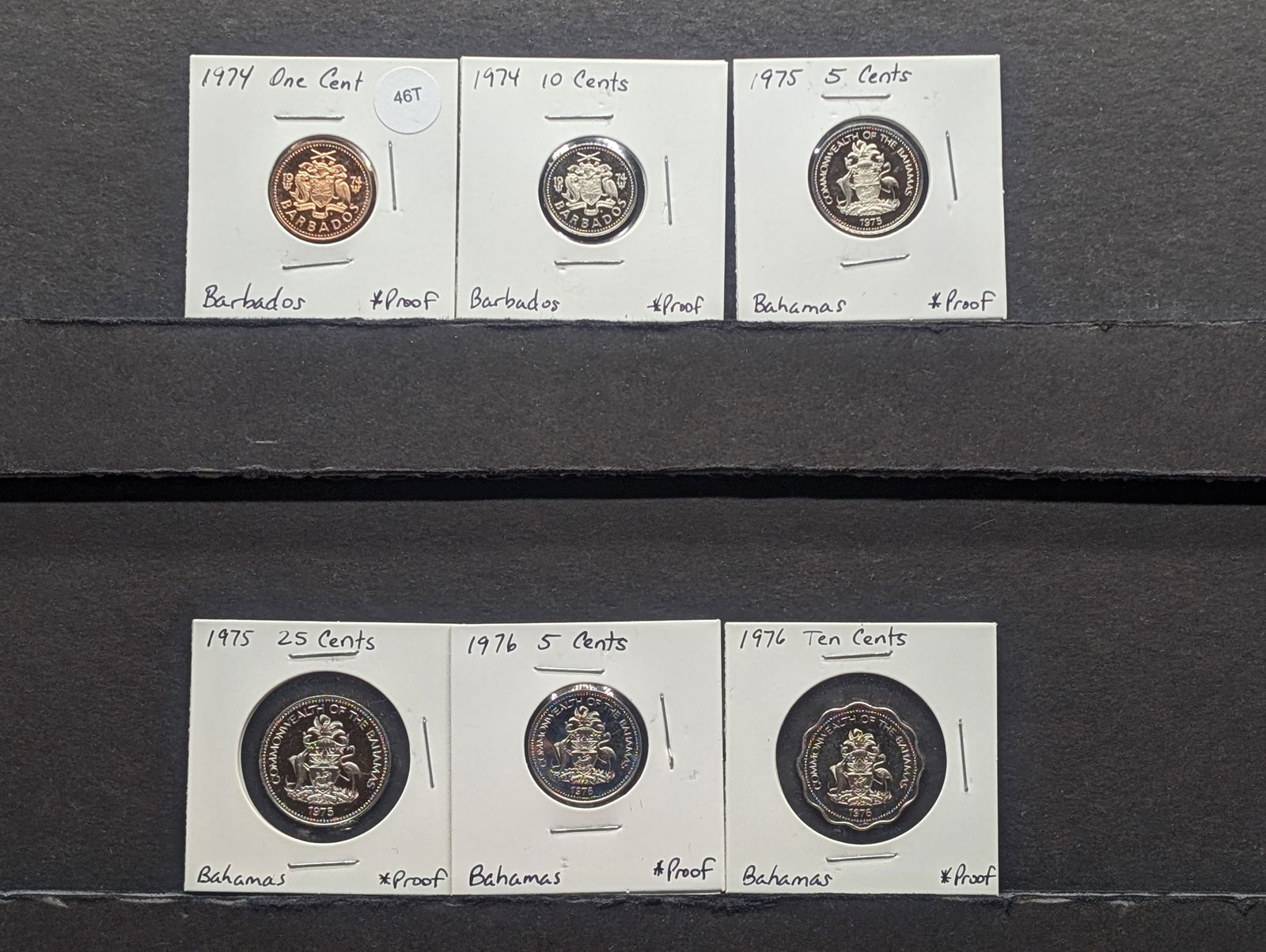 (2) Barbados & (4) Bahamas Mixed Date Coins, 6 Coins Total (1 of 6)