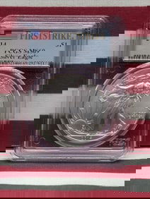 2014 First Strike Silver American Eagle Graded MS69 By PCGS Grading Company. .999 Fine Silver One