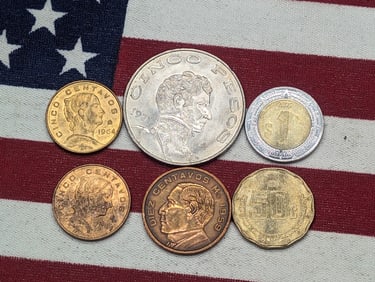 (6) Mixed Mexico Coins