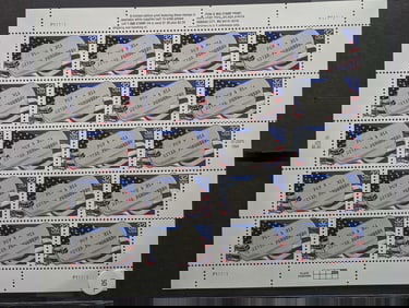 Sheet Of POW & MIA Dog Tag U.S. Stamps. All Mint, Original Gum, Never Hinged