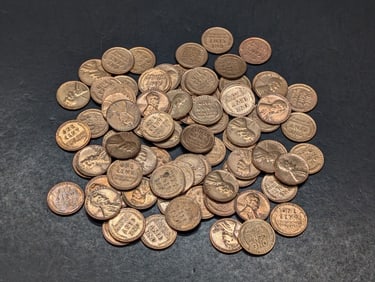 70+ 1940s, Lincoln Wheat Cents, Better than average Circulated Condition -Some UNC