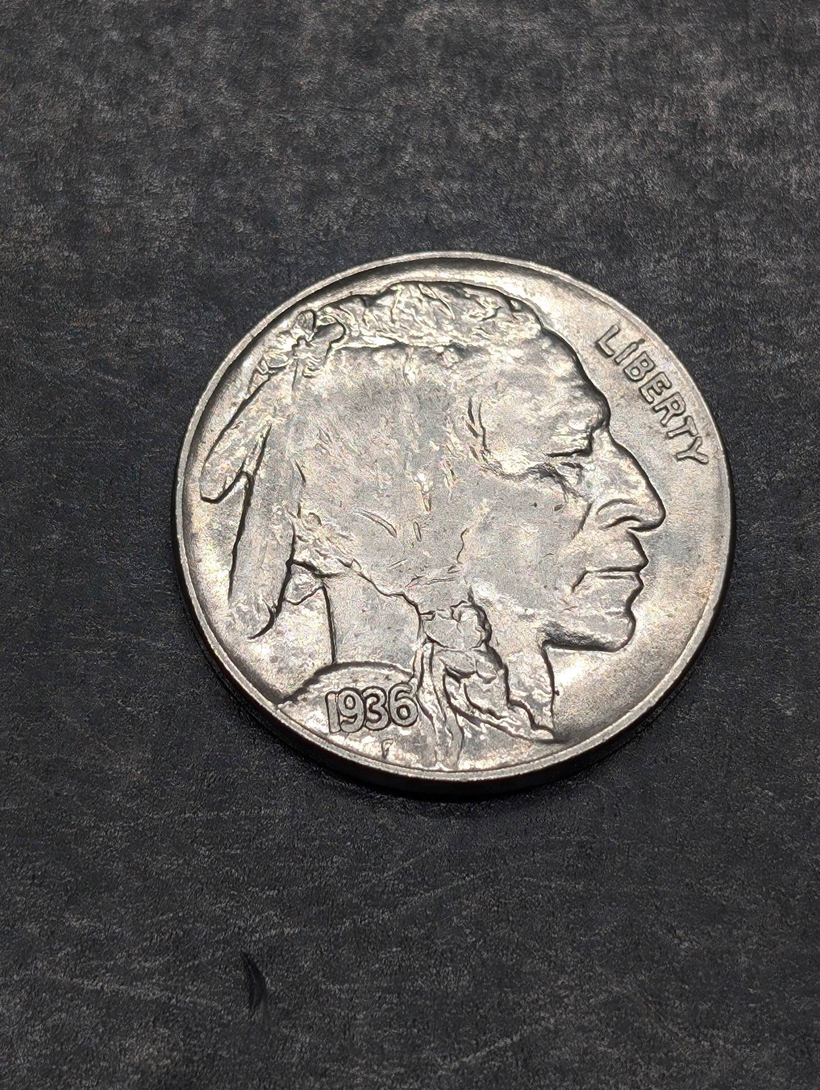 1936, XF-AU, Bold Details, Full Horn and Tail, Buffalo Nickel, 89 Years Old: 1936, XF-AU, Bold Details, Full Horn and Tail, Buffalo Nickel, 89 Years Old
