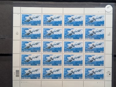 Sheet Of U.S. "Los Angeles Class" Submarine U.S. Stamps. All Mint, Original Gum, Never Hinged.