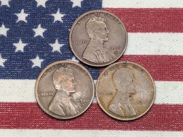 1916, 1916 D, 1916 S Lincoln Penny, Brown