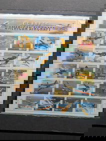 Sleeve Of Classic American Aircraft U.S. Stamps. All Mint, Original Gum, Never Hinged.