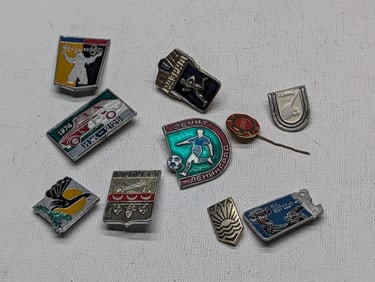 10 Older Soviet Badge-Pins