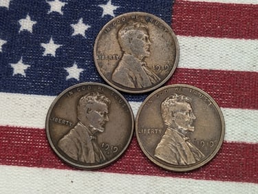 1919, 1919 D and 1919 S Lincoln Penny, Brown