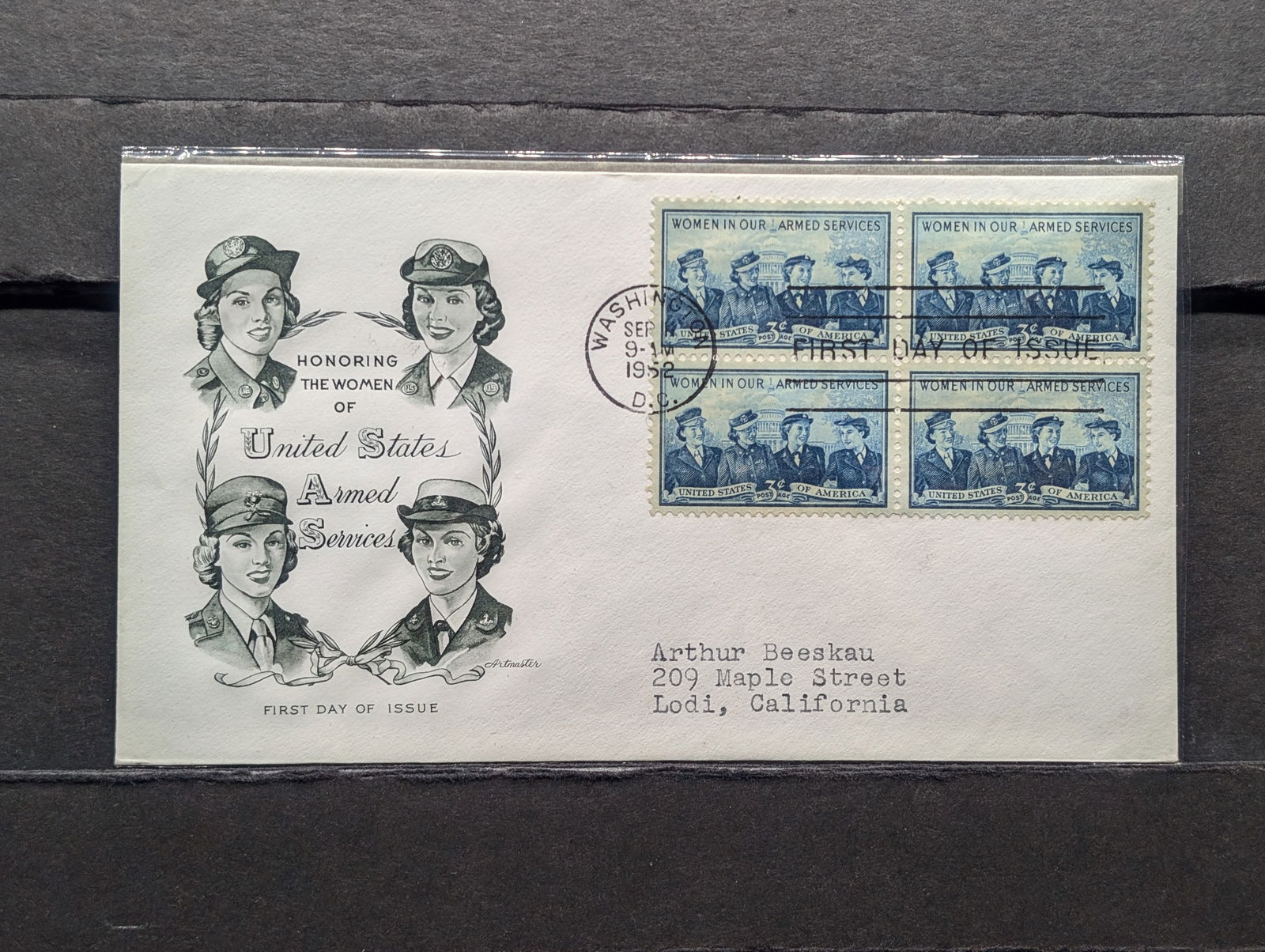 Four Block "Women Of The Military" First Day Cachet (1 of 2)