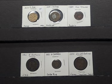 (6) Mixed Foreign Coins