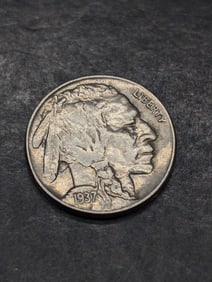 1937, XF-AU, Bold Details, Full Horn and Tail, Buffalo Nickel, 88 Years Old