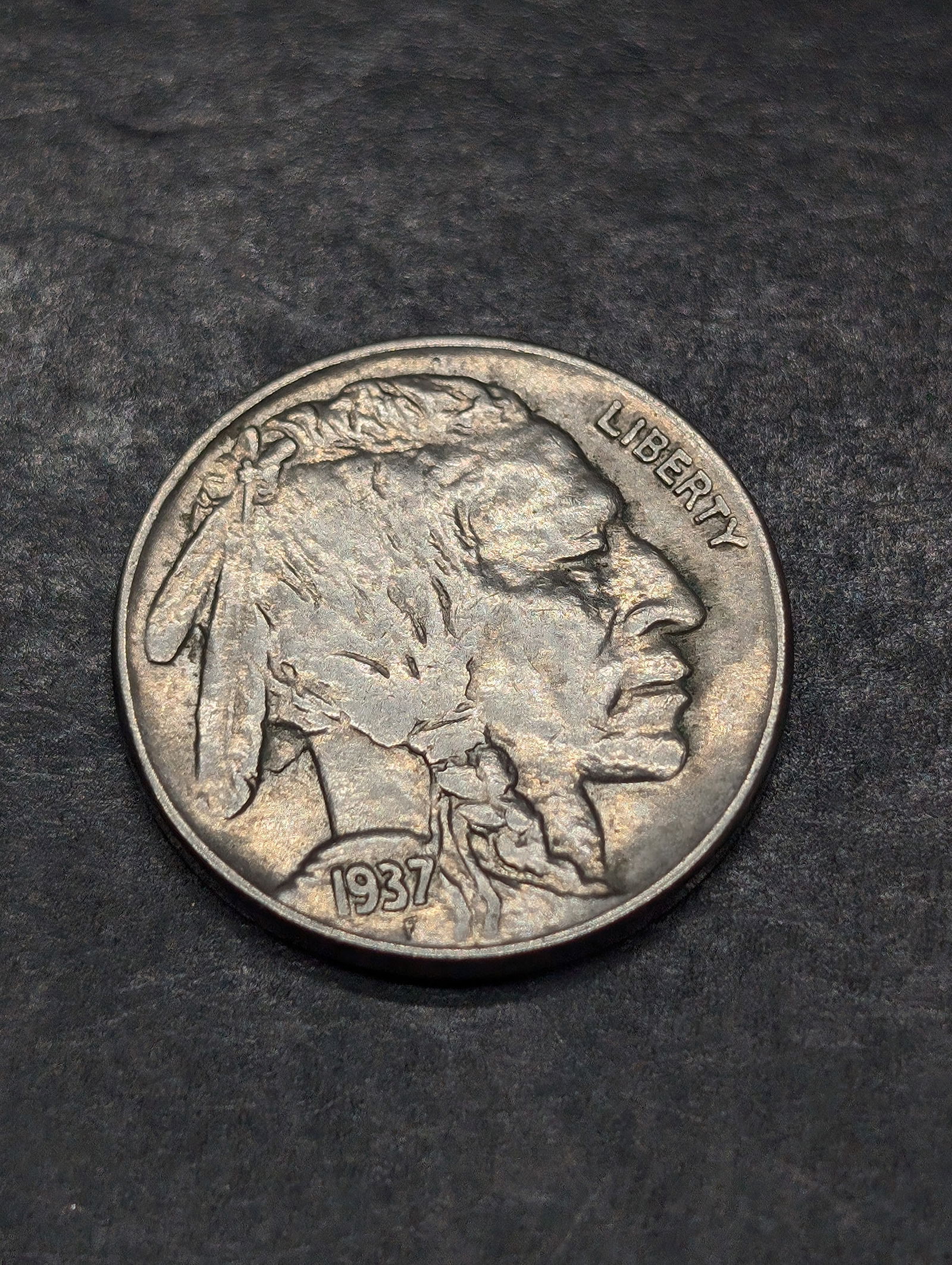 1937, XF-AU, Bold Details, Full Horn and Tail, Buffalo Nickel, 88 Years Old (1 of 2)