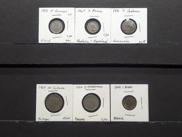 (6) Mixed Foreign Coins
