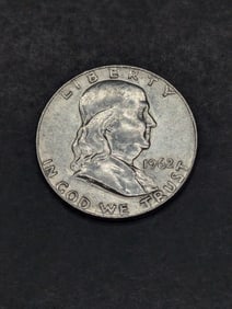 1962-D, 90% Silver Franklin Half Dollar, 63 Years Old