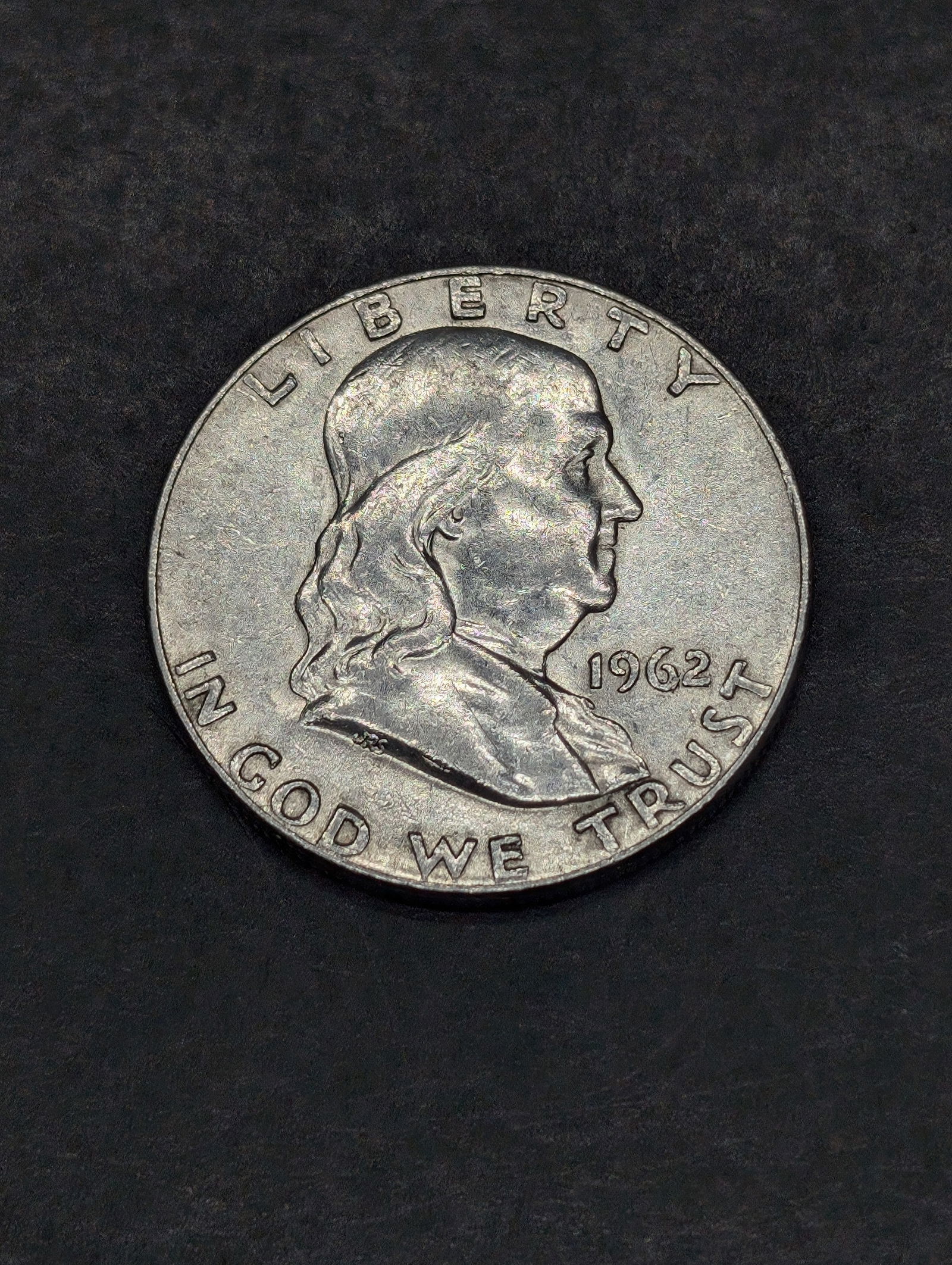 1962-D, 90% Silver Franklin Half Dollar, 63 Years Old (1 of 2)