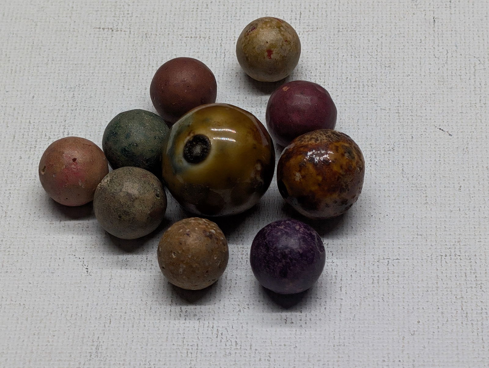 10 Civil War Era Marbles (1860's), With Bennington's (1 of 3)