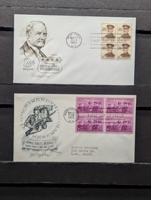 (2) Military Four Block First Day Cachets