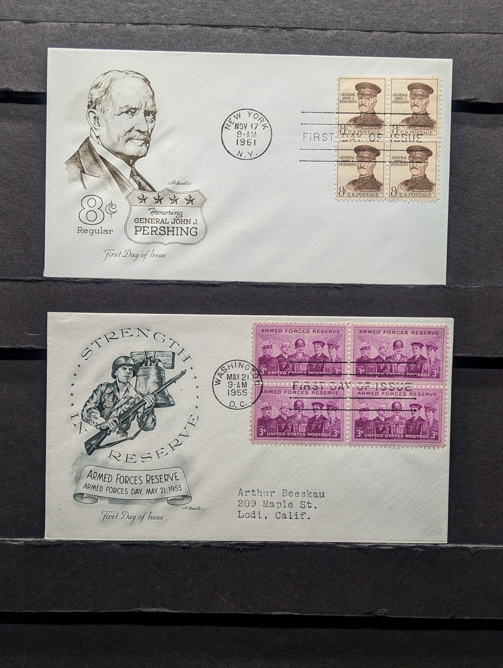 (2) Military Four Block First Day Cachets (1 of 3)