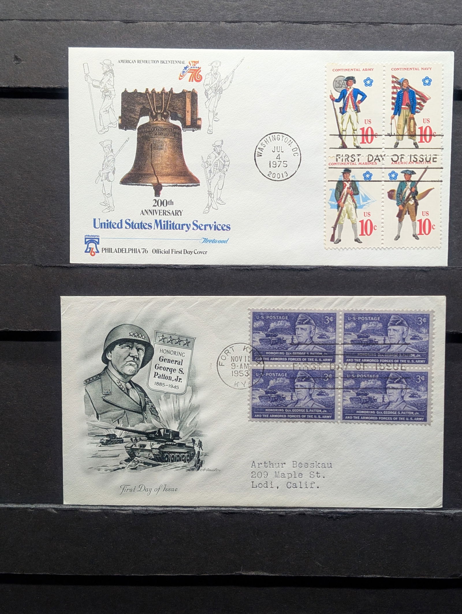 (2) Military Four Block First Day Cachets (1 of 3)