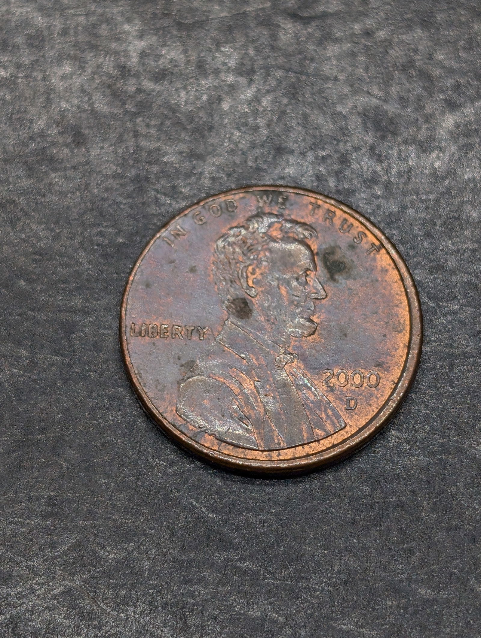 2000-D Rim Error-Left Side, Lincoln Penny (1 of 2)