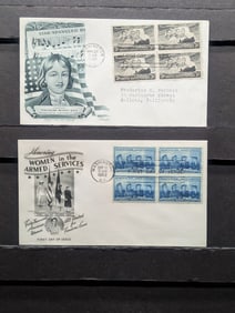(2) Military Four Block First Day Cachets
