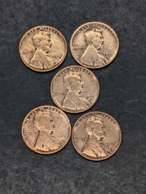3-1917 D, 2-1914, Lincoln Wheat Penny's
