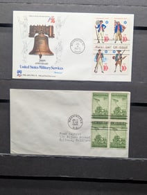 (2) Military Four Block First Day Cachets
