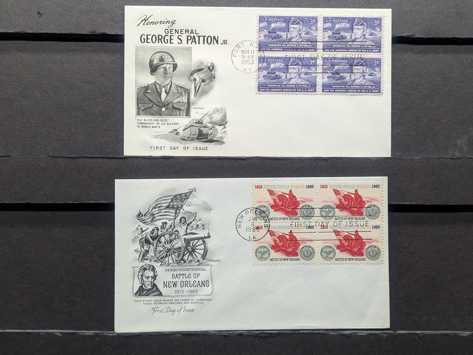 (2) Military Four Block First Day Cachets (1 of 3)