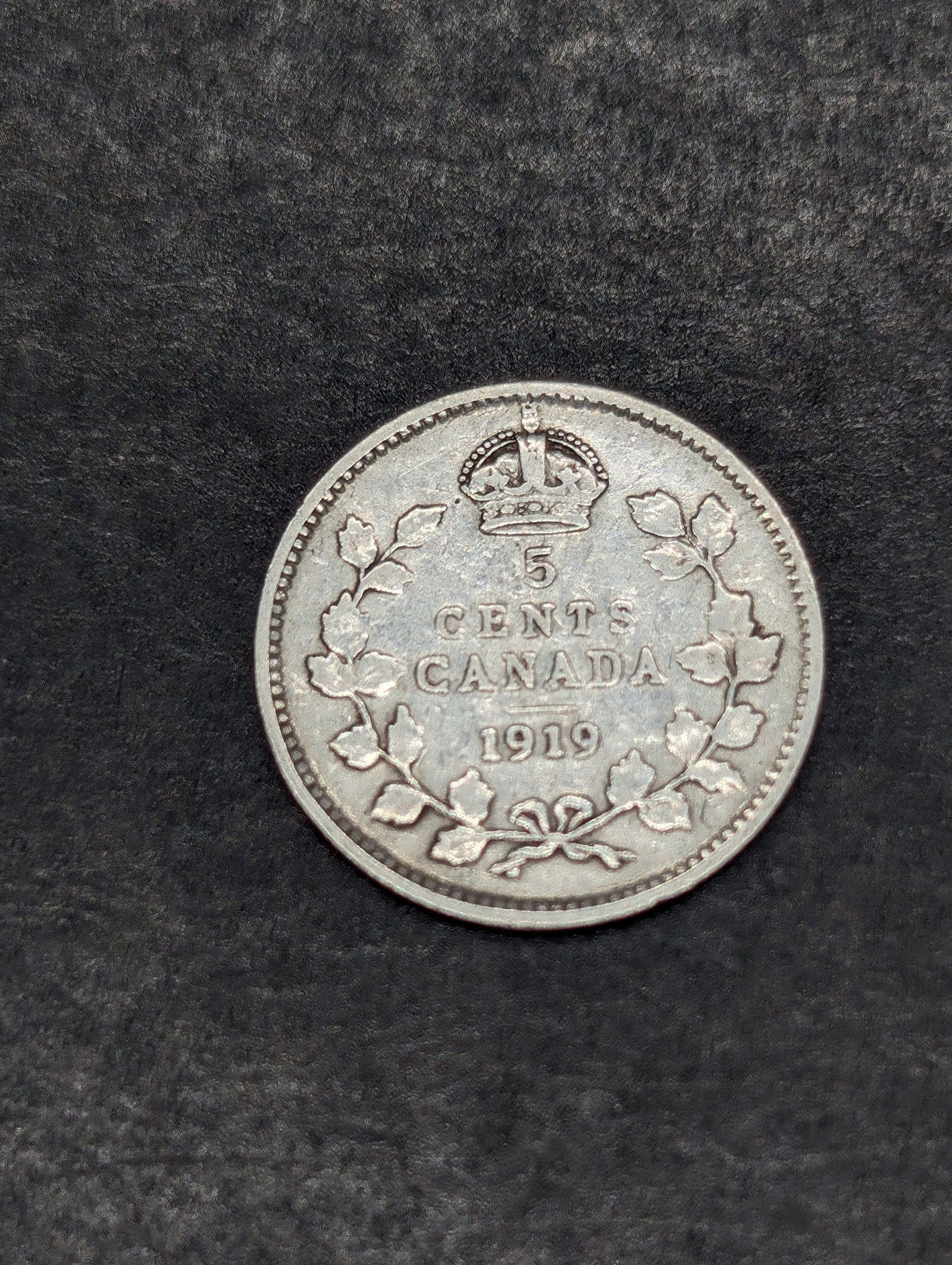 1919, .925% Sterling Silver- Canada 5c, Over 106 Years Old (1 of 2)