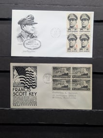 (2) Military Four Block First Day Cachets