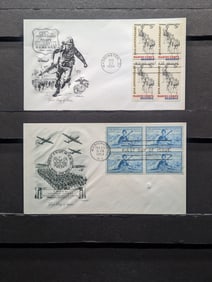 (2) Military Four Block First Day Cachets
