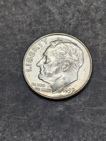 1959 D 90% Roosevelt Silver Dime, BU, 66 Years Old