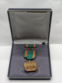Boxed Navy Achievement Medal With Ribbon & Lapel Pin
