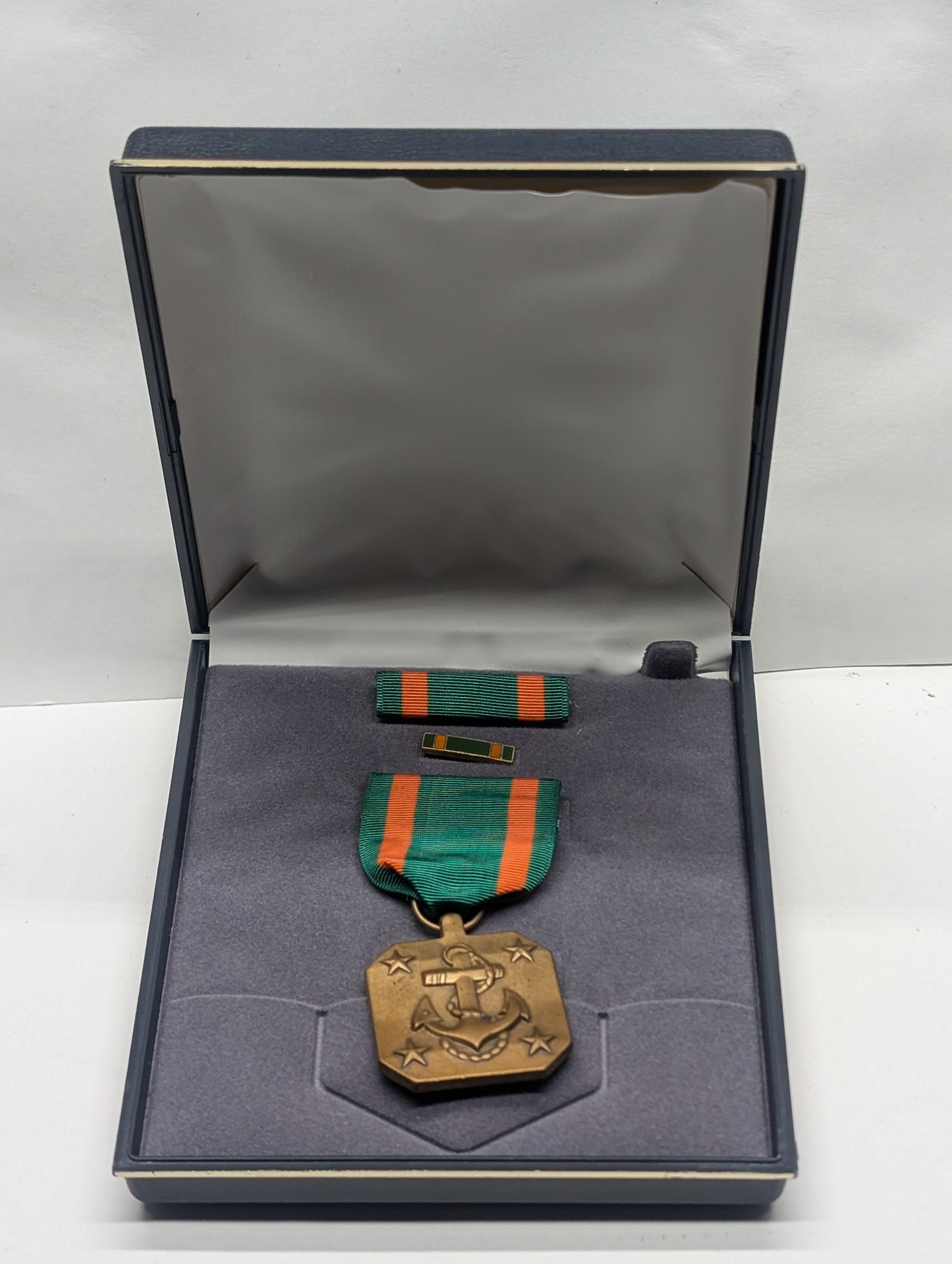 Boxed Navy Achievement Medal With Ribbon & Lapel Pin: Boxed Navy Achievement Medal With Ribbon & Lapel Pin