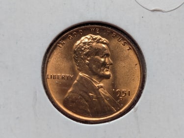 1951-D GEM BU RED Lincoln Wheat Cent
