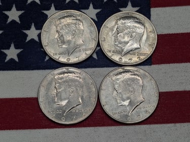 1971, 1972, 1973, & 1974 Clad Kennedy Half Dollars