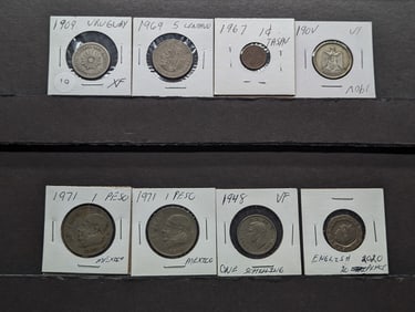 8 Foreign Coins