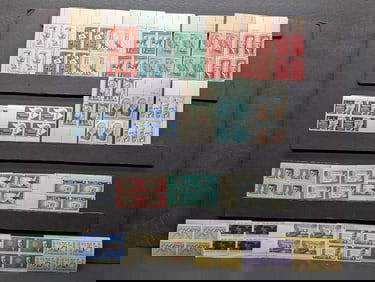 (20) Assorted Stamp Plate Blocks, All Mint, Original Gum, Never Hinged.