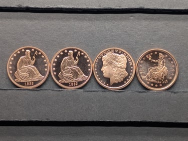 (4) One Ounce Copper Rounds