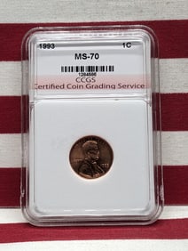1993 Lincoln Memorial Cent, MS 70 GEM BU Slabbed by CCGS