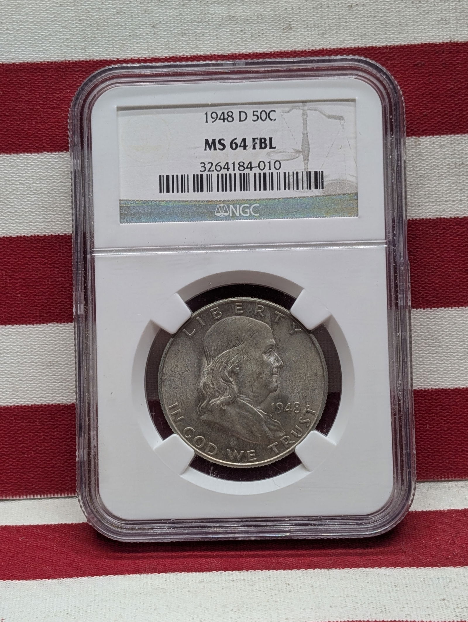 1948-D Franklin Half Dollar NGC MS64FBL Semi-Key First Year (1 of 3)