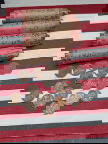 Four Rolls of 1950 to 1958 P, D, & S Lincoln Wheat Cents