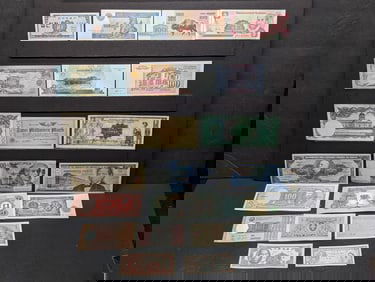 Assortment of 21 Different Banknotes From 21 Different Countries.
