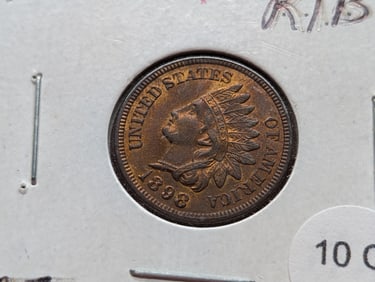 1898 Indian Head Cent Red/Brown Four Diamonds & Full Liberty