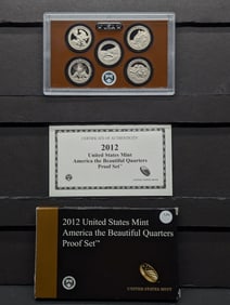 2012-S United States America The Beautiful Quarters 5-Coin Proof Set With Original Gov't Packaging &