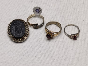 (3) Fashion Rings, One Damaged