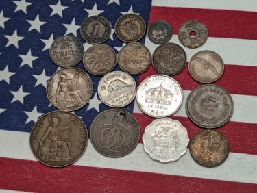 Lot of (17) Mixed Foreign Coins