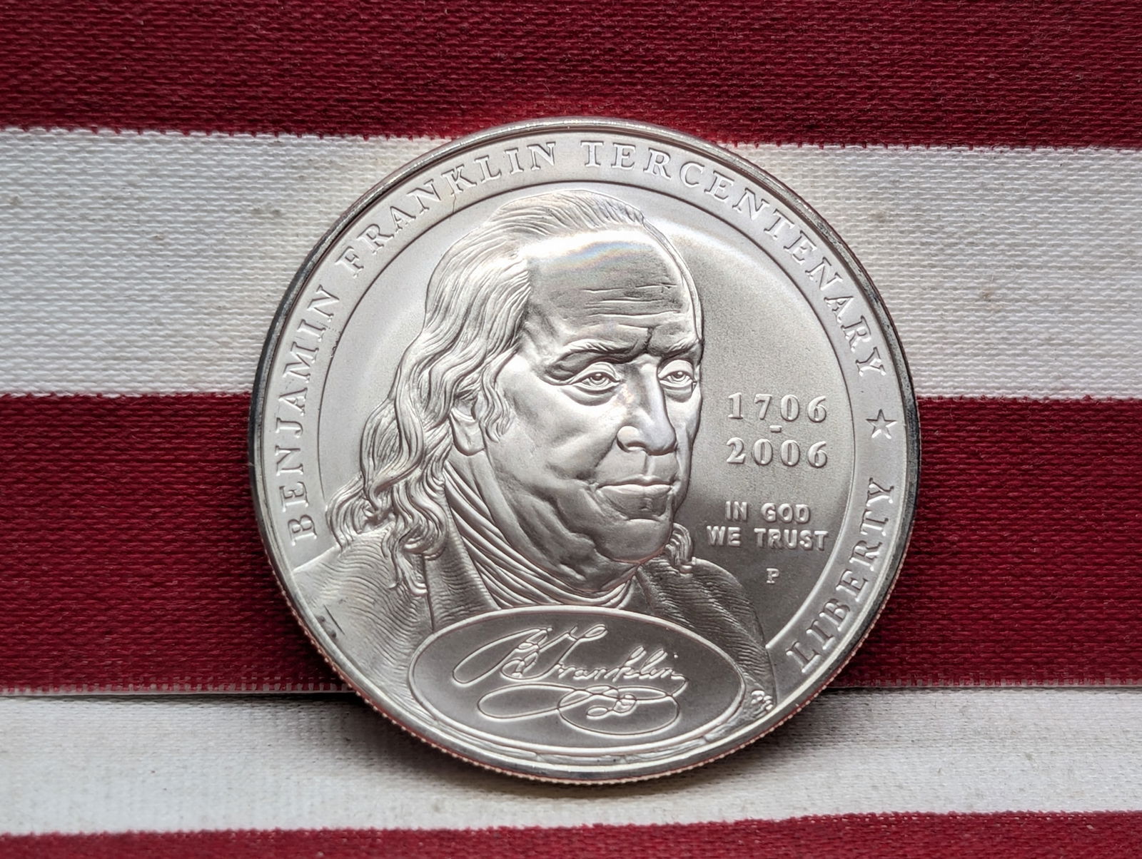 2006-P Benjamin Franklin Founding Father Uncirculated 90% Silver Dollar (1 of 2)