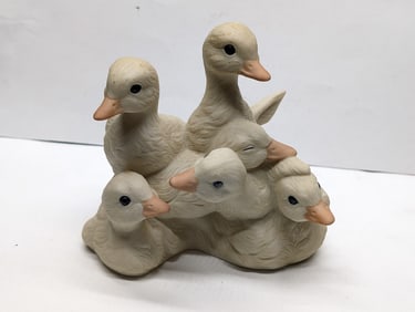 Porcelain Baby Duck Cluster Figurine by Masterpiece Porcelain  by Homco Made in Mexico